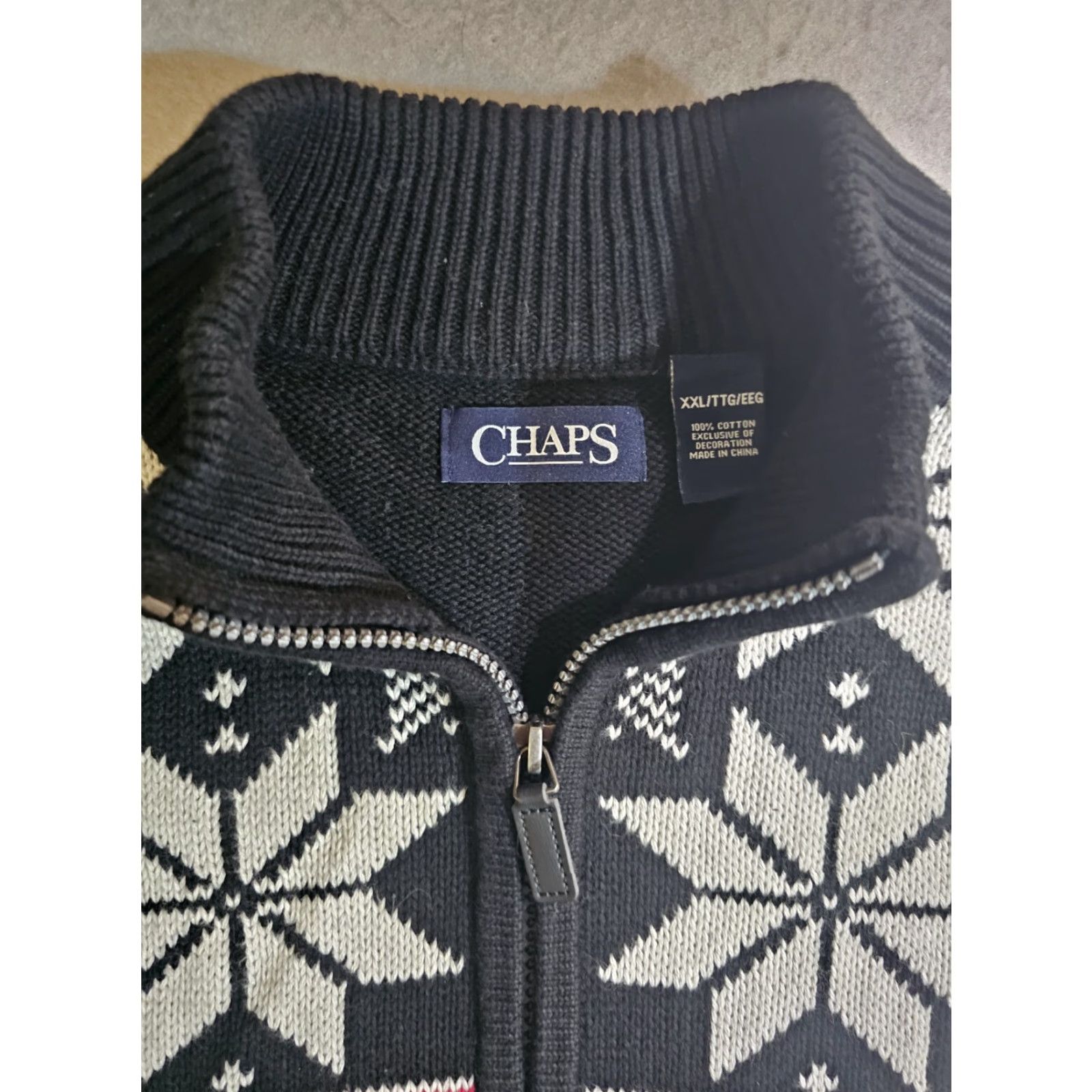 Chaps VINTAGE Chaps Ralph Lauren Classic Holiday 1/4 Zip Sweater White Black Elk Design 2XL Size US XXL / EU 58 / 5 - 4 Thumbnail