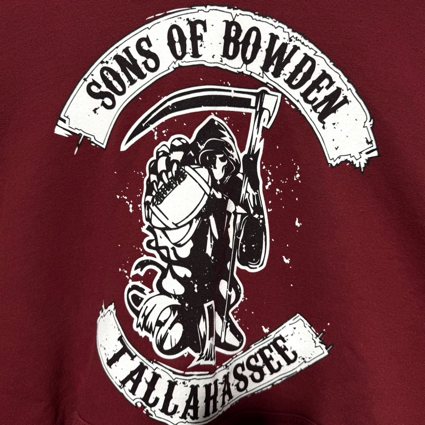 Gildan Gildan Men’s Sweatshirt Pullover Hooded 2XL Red Maroon Sports Logo Tallahassee Bowden - Vintage No Size US XXL / EU 58 / 5 - 2 Thumbnail