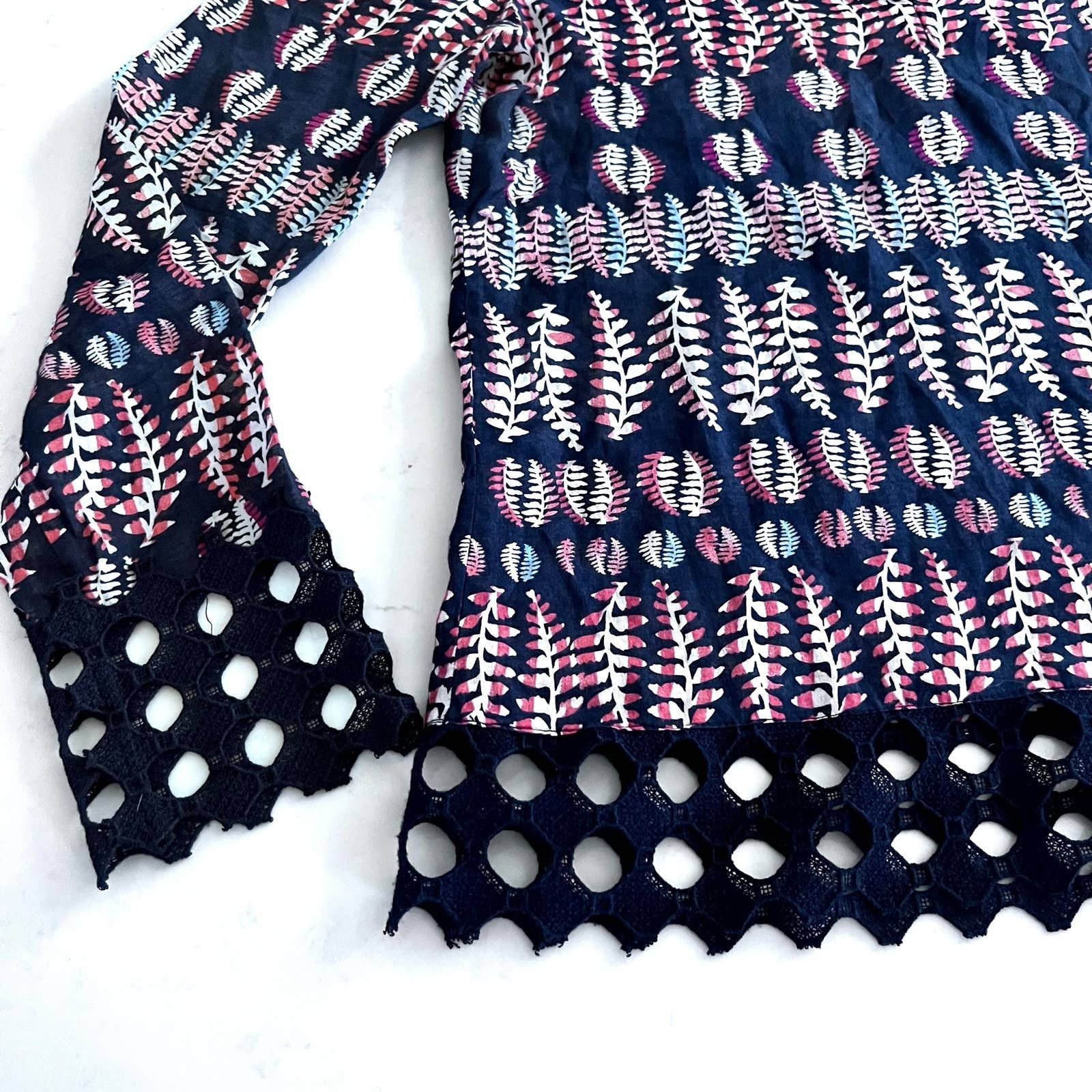 Tory Burch Tory Burch Crochet Trim Print Cotton Tunic size 2 Size XS / US 0-2 / IT 36-38 - 7 Thumbnail
