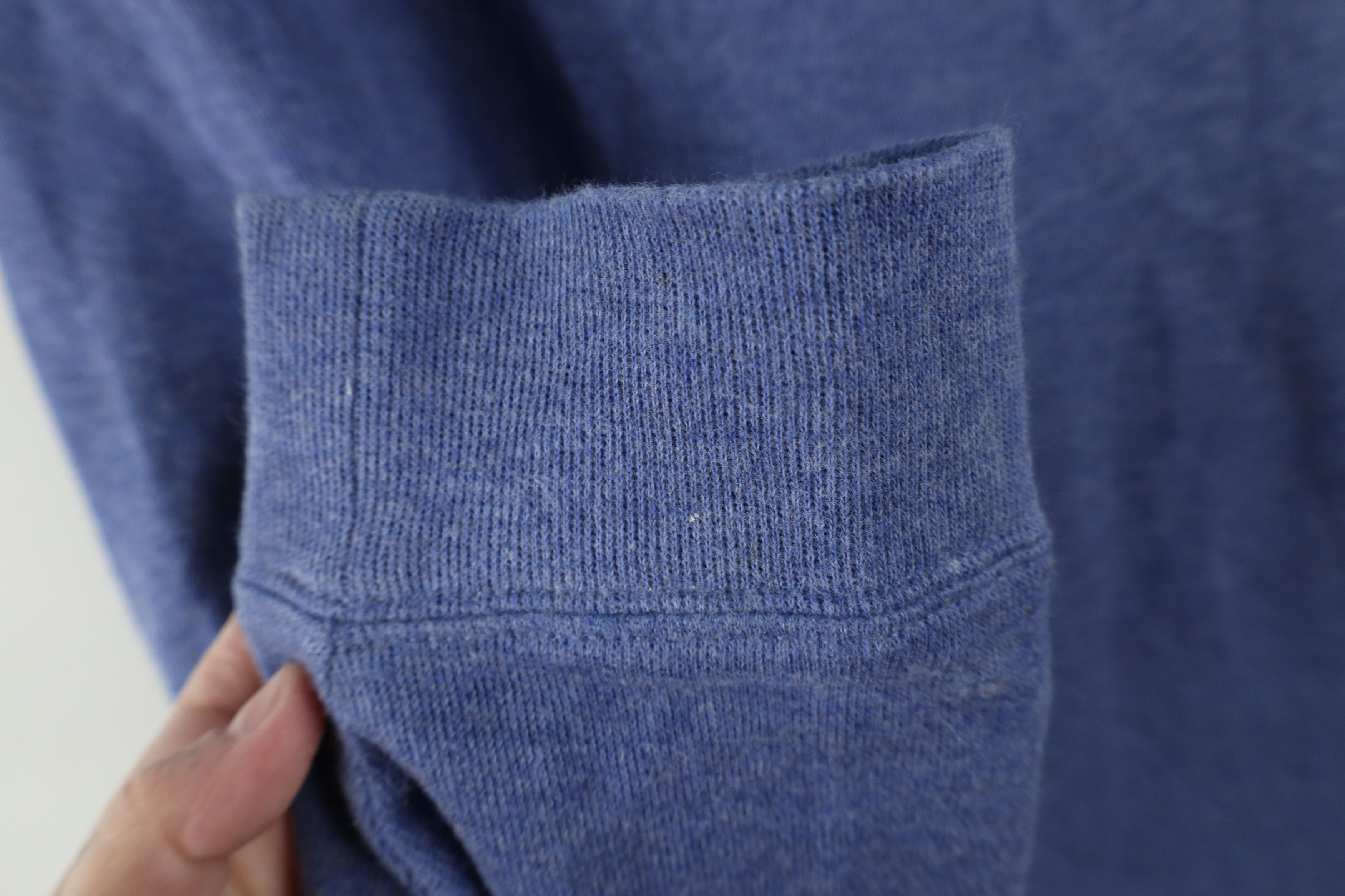 Ralph Lauren × Vintage Vintage Ralph Lauren Rib Ribbed Knit Half Zip Sweater Blue Size US L / EU 52-54 / 3 - 7 Thumbnail