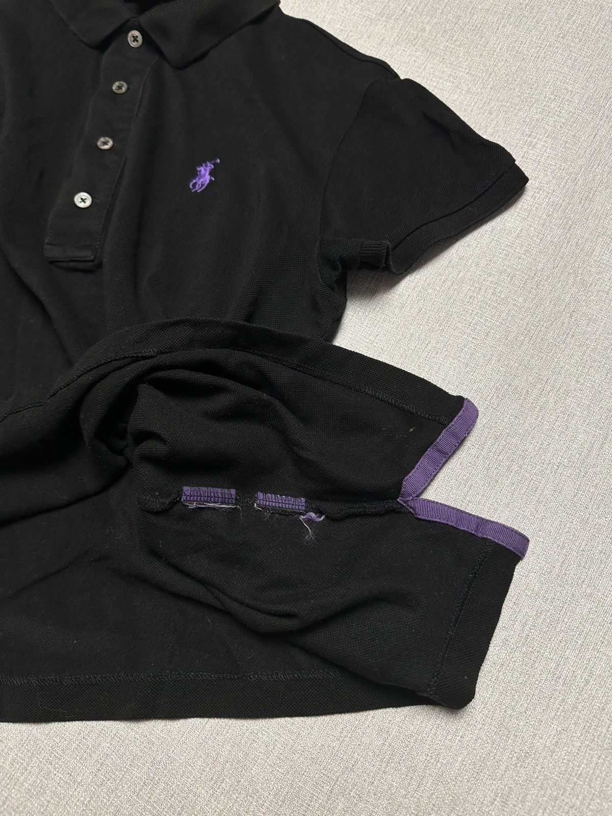 Luxury × Ralph Lauren × Ralph Lauren Purple Label Ralph Lauren Purple Label Cropped Polo Purple Pony Logo Size M / US 6-8 / IT 42-44 - 5 Thumbnail