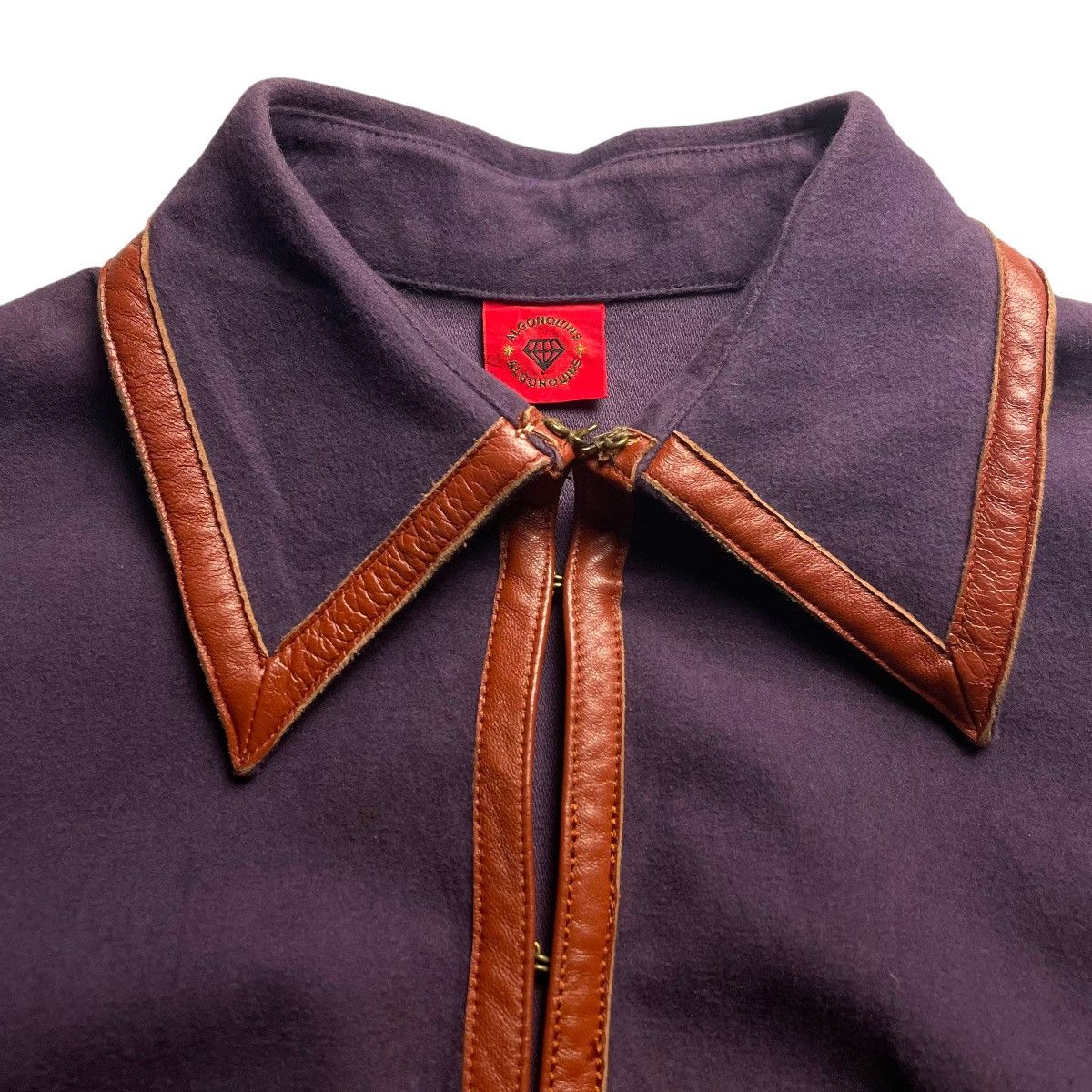 If Six Was Nine × Japanese Brand × Le Grande Bleu (L.G.B.) 🇯🇵 ALGONQUINS PUNK COW HIDE LEATHER COLLAR / PATCH JACKET Size S / US 4 / IT 40 - 10 Thumbnail