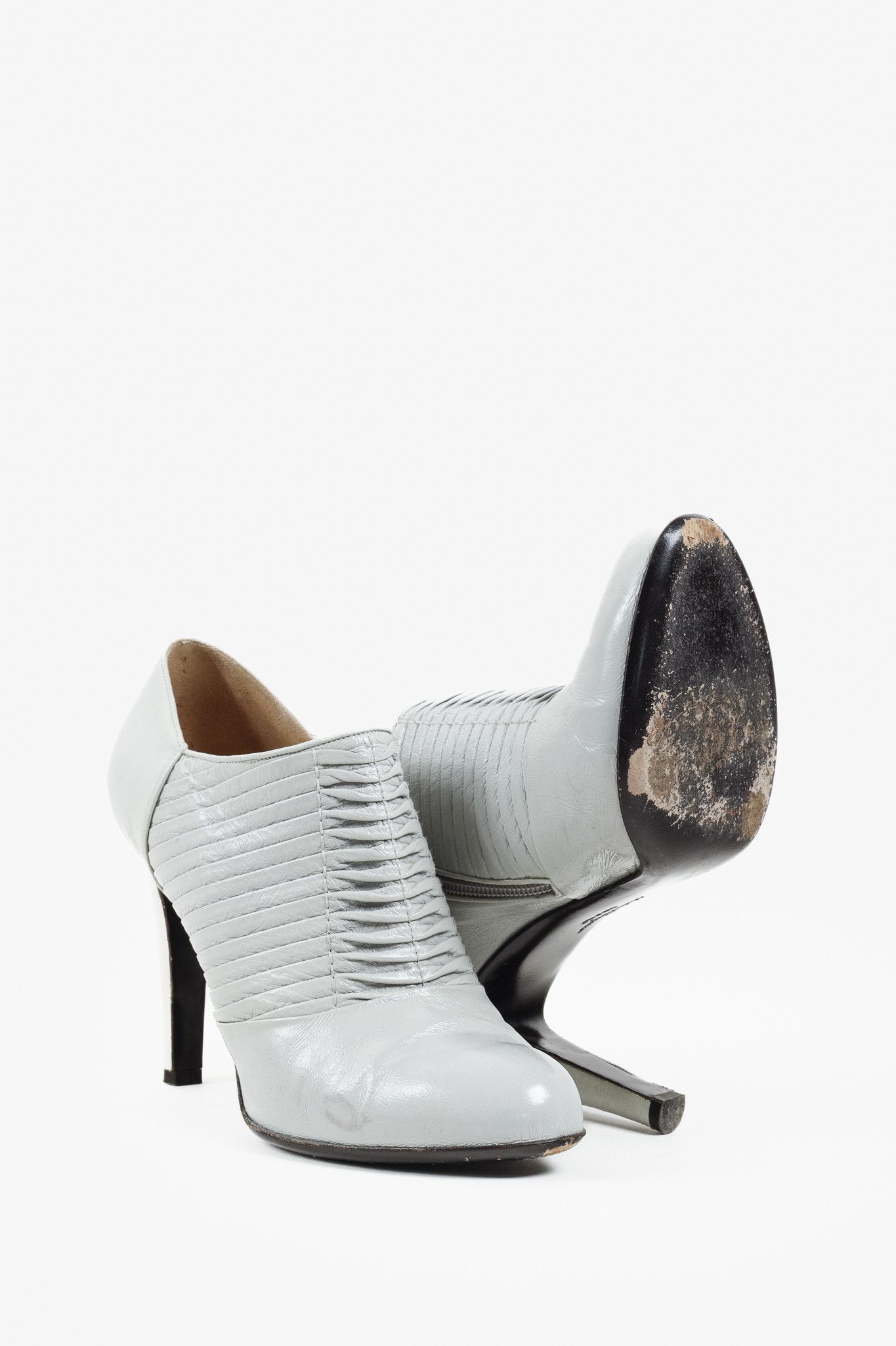 Salvatore Ferragamo Salvatore Ferragamo Ribbed Leather Pumps Size US 10 / IT 40 - 4 Thumbnail