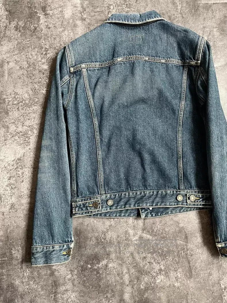 Saint Laurent Paris Deep Blue Washed Distressed Denim Jack