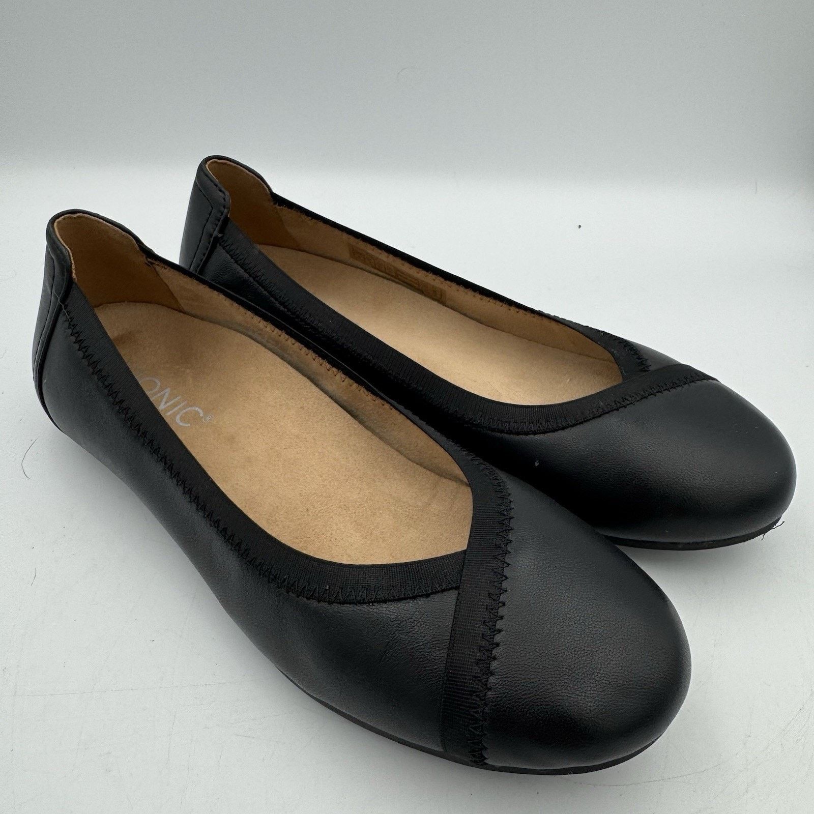 Vionic Vionic Women's Caroll Black Leather Ballet Flats Shoes Sz 6 Size US 6 / IT 36 - 1 Thumbnail