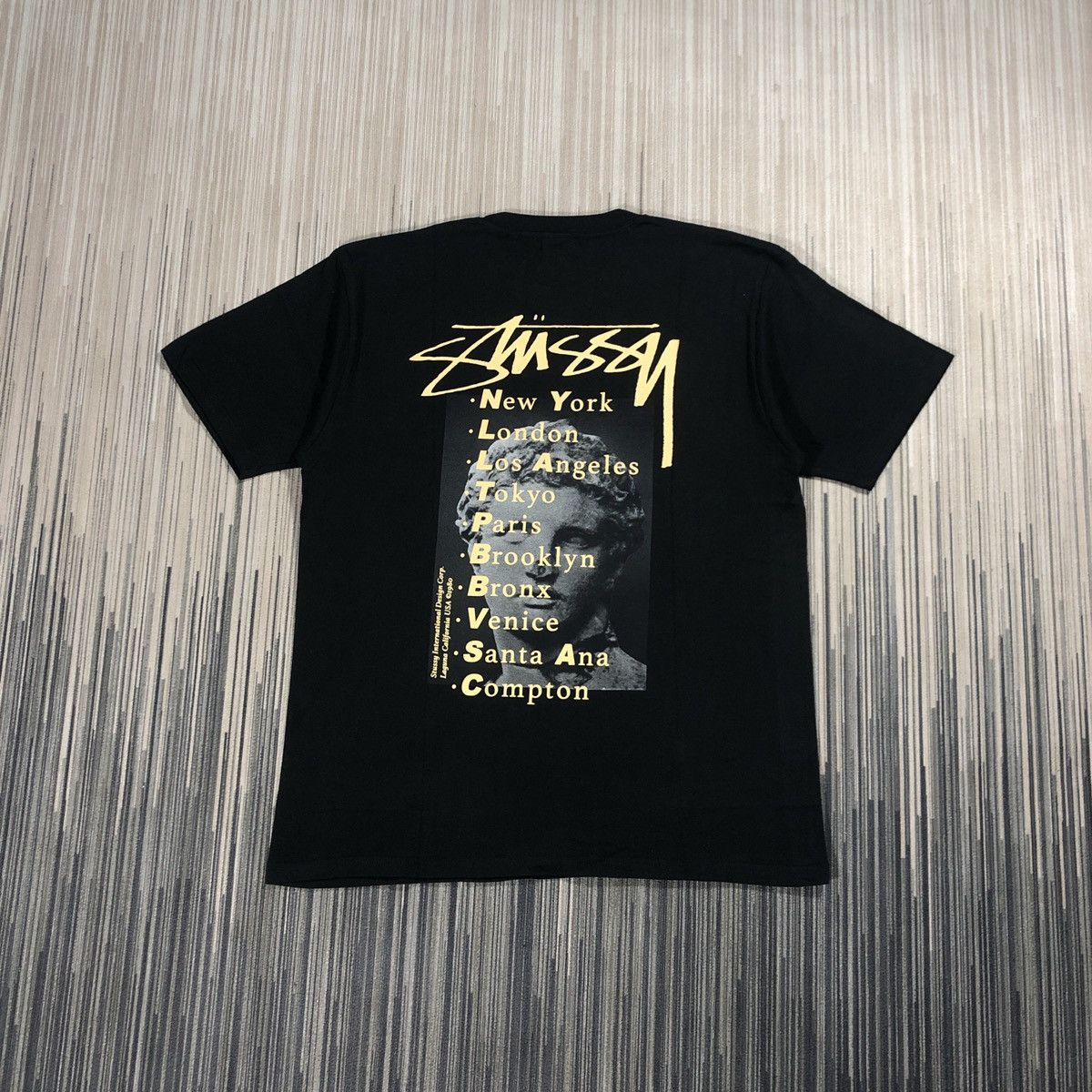 image of Stussy x Vintage Statue Pig Dyed Tee in Black, Men's (Size XL)