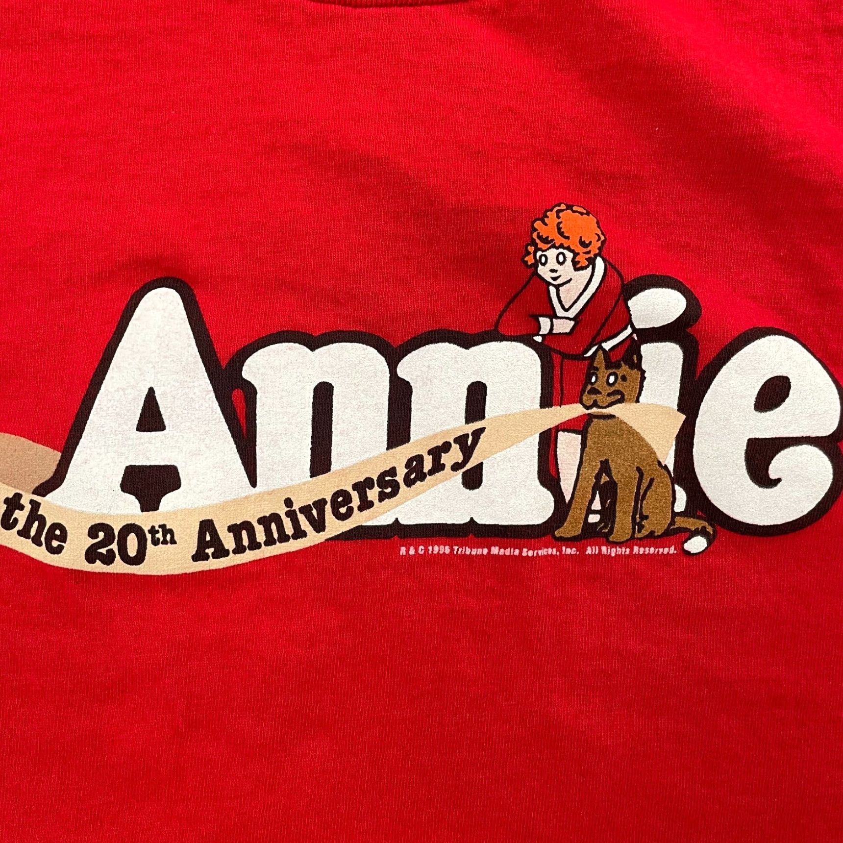 Delta VINTAGE Delta Little Orphan Annie Shirt Adult XL Red Short Sleeve Cartoon 90s Mens T-Shirt Size US XL / EU 56 / 4 - 4 Thumbnail