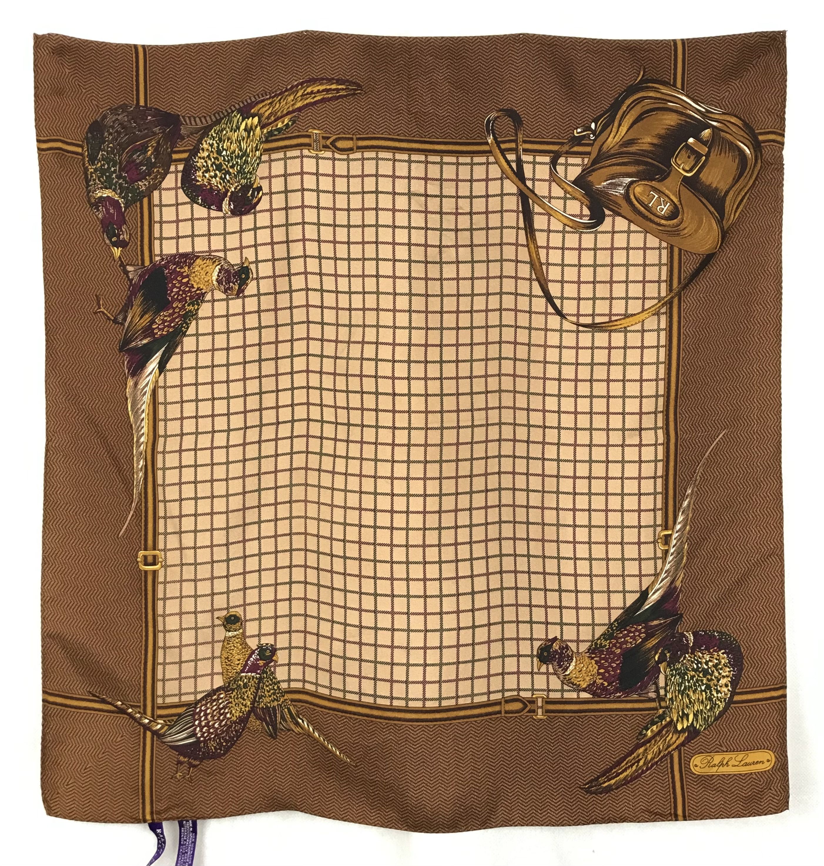 Ralph Lauren RL609 Vintage Ralph Lauren Silk Scarf Shawl Designer Scarf Size ONE SIZE - 1 Thumbnail