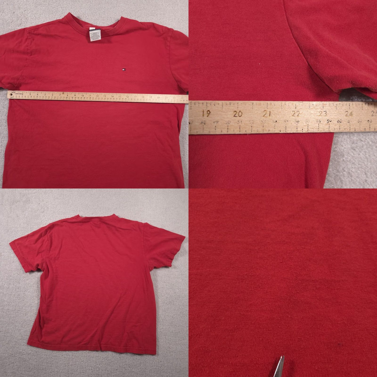 Tommy Hilfiger Tommy Hilfiger Shirt Mens Medium Red Embroidered Flag Logo Crewneck Cotton Tee Size US M / EU 48-50 / 2 - 8 Thumbnail
