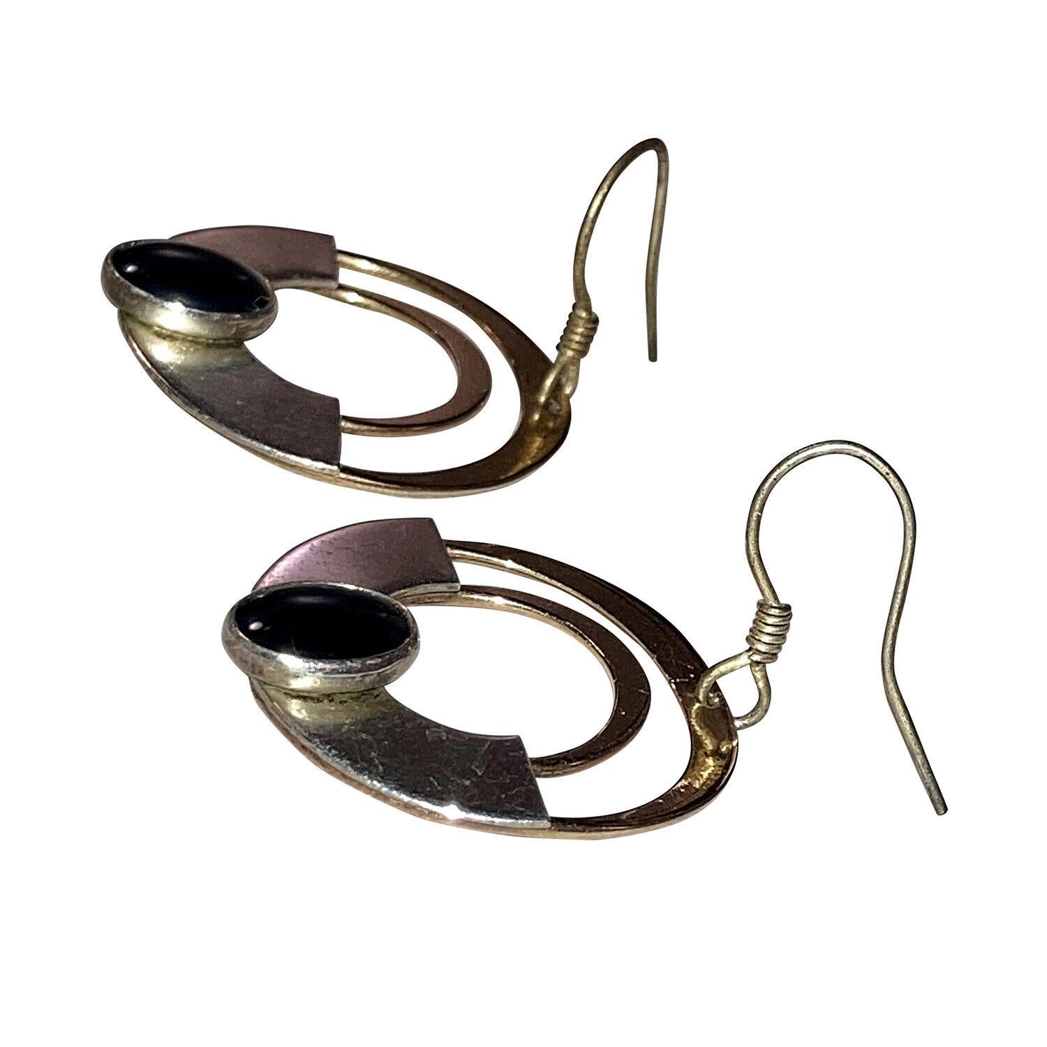Sterling Silver Sterling Gold Filled Shell Cabochon Dangle Earrings Size ONE SIZE - 4 Thumbnail