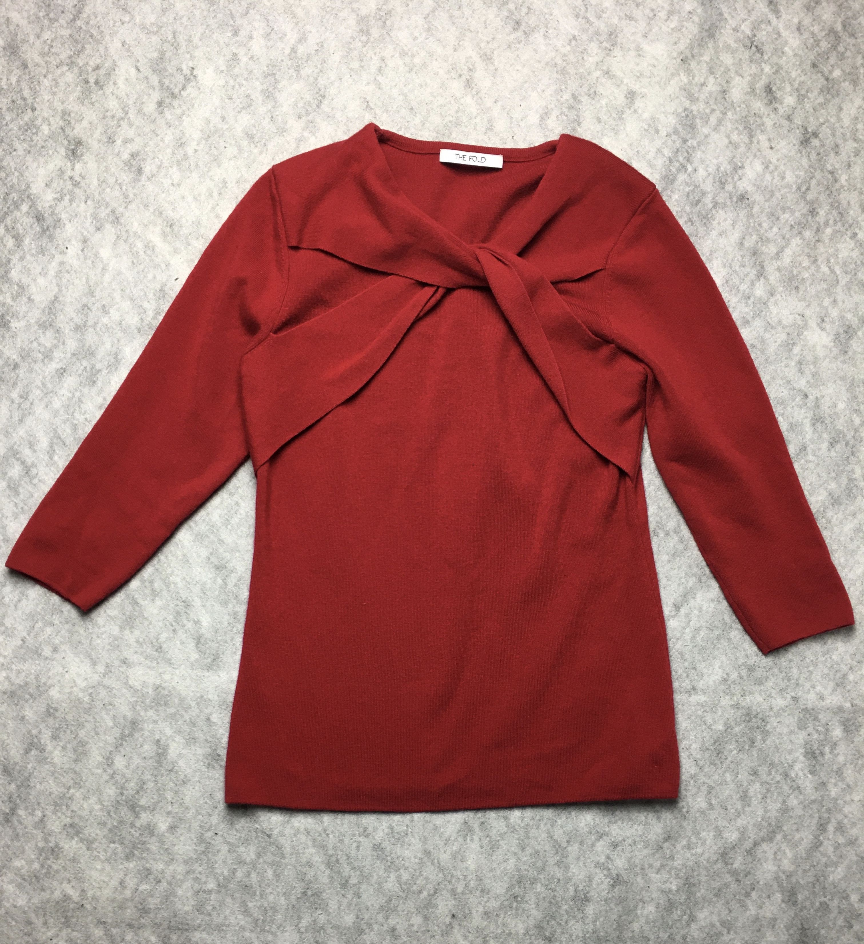 Other THE FOLD London 3/4 Sleeves Knit Red Top Sweater Size M Size M / US 6-8 / IT 42-44 - 5 Thumbnail