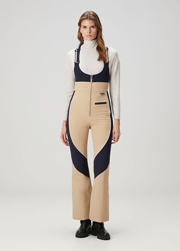 Fendi o1s1wg110226 Ski Jumpsuit in Beige/Midnight Blue Size 28" / US 6 / IT 42 - 1 Thumbnail