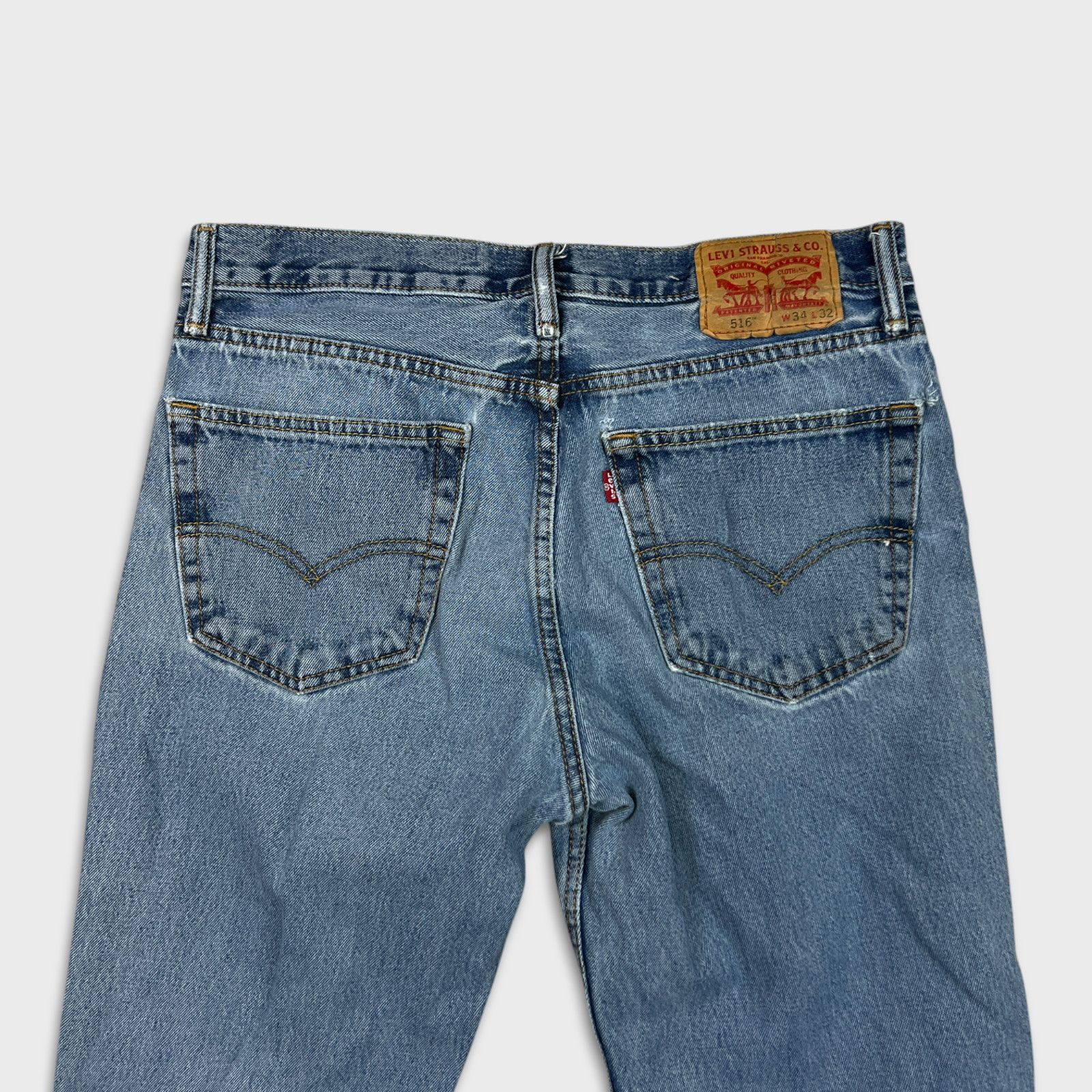 Levi's × Vintage Levi's 516 Jeans 34x32 Straight Leg Distressed Denim Pants Size US 34 / EU 50 - 7 Thumbnail