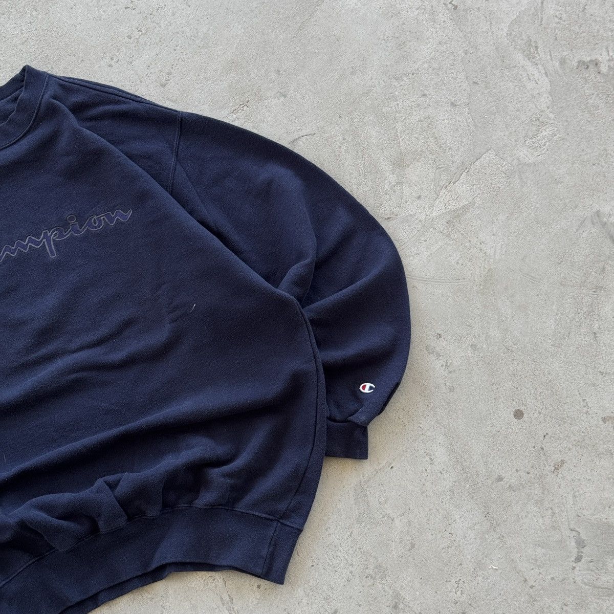Champion Vintage 90s Champion Baggy Crewneck Sweatshirt Navy Blue Size US XL / EU 56 / 4 - 2 Thumbnail