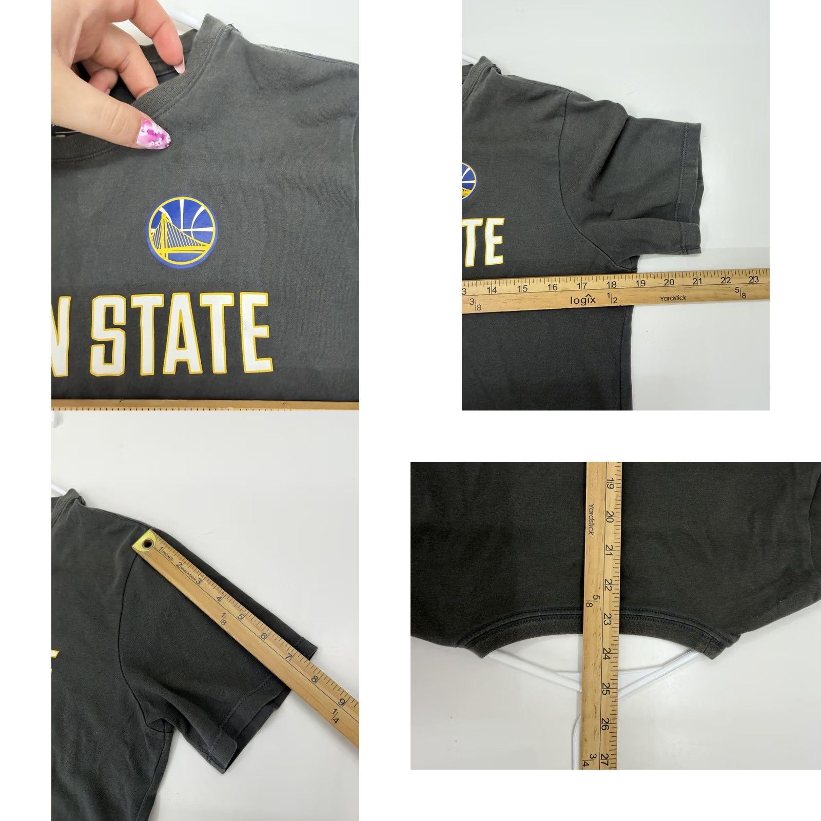 Nike Nike Shirt L Women Gray Short Sleeve {Golden State Warriors Basketball} 90s City College Casual Basic T-Shirt Size L / US 10 / IT 46 - 8 Thumbnail