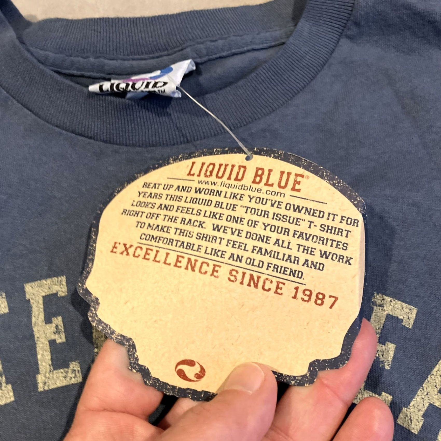 Liquid Blue VINTAGE Liquid Blue Grateful Dead Cornell 77 Road Crew T-Shirt XL Blue Cotton Blend Crew Neck Short Sleeve Mens Shirts Size US XL / EU 56 / 4 - 5 Thumbnail