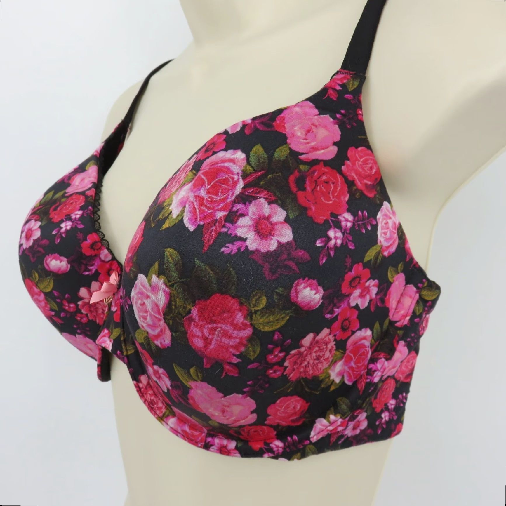 Victoria's Secret Victoria's Secret Bra 38D Pink Lined Perfect Coverage Underwire T-Shirt Floral 38 Band Womens Size ONE SIZE - 4 Thumbnail