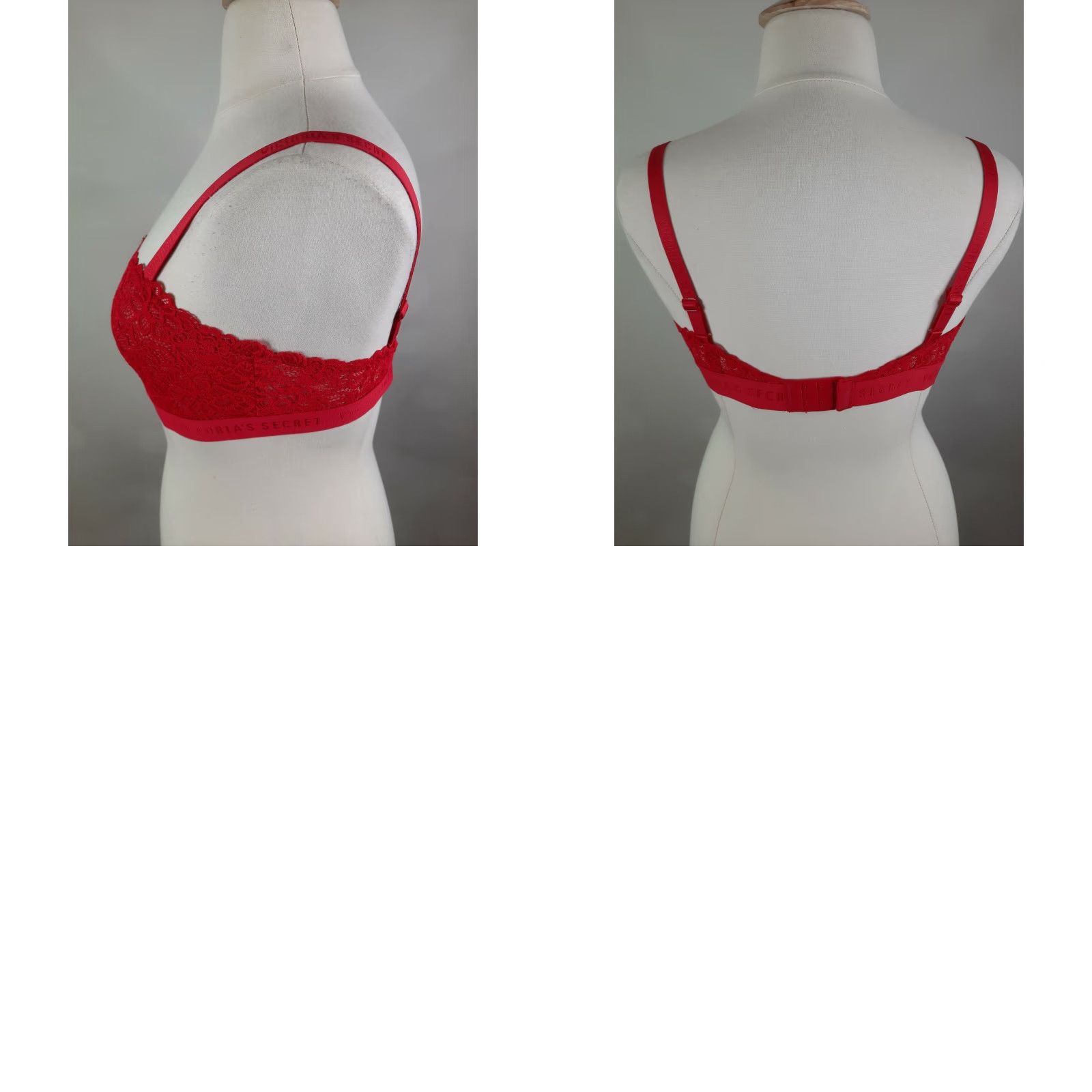 Victoria's Secret Victoria’s Secret Bralette Lace Strappy Back Unlined Red Large Nylon Wireless S2S Womens Size ONE SIZE - 8 Thumbnail