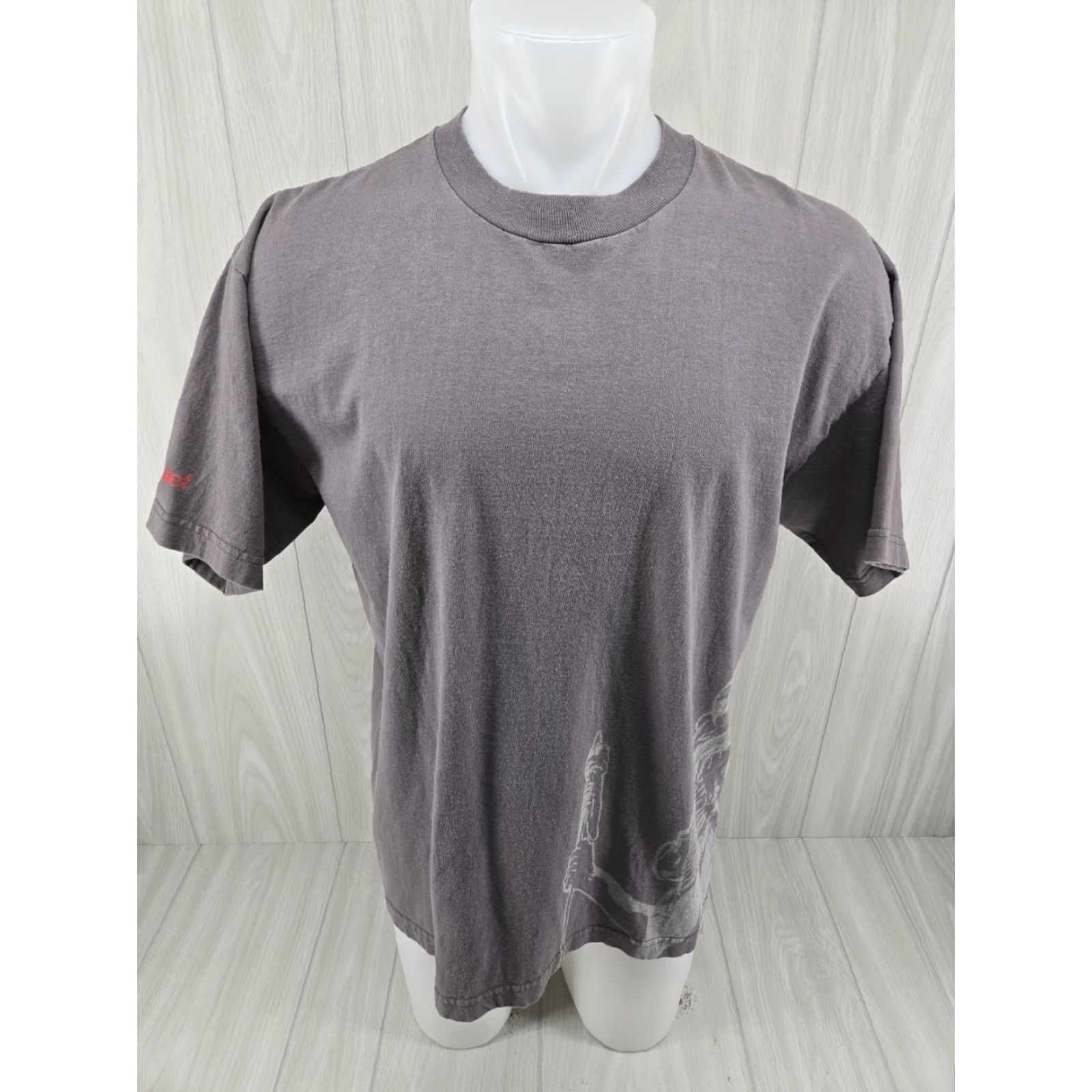 Vintage VINTAGE Bayside Shirt Mens XL T-Shirt Gray 90s Cowboy USA Graphic Print Logo Size US XL / EU 56 / 4 - 3 Thumbnail