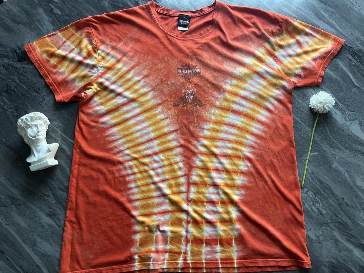 Harley Davidson × Other Harley Davidson : Orange Tie Dye Joker Rider Head Fire Size US XXL / EU 58 / 5 - 2 Thumbnail