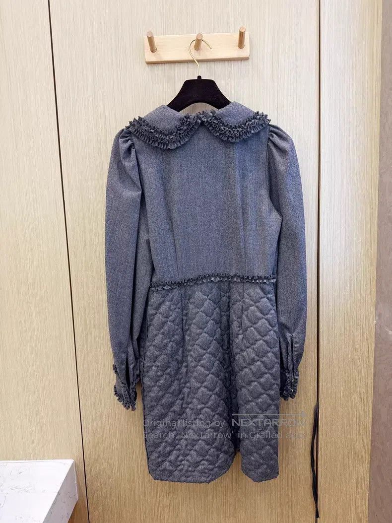 Fendi Fendi Gray wool ruffled long-sleeve dress Size XS / US 0-2 / IT 36-38 - 4 Thumbnail