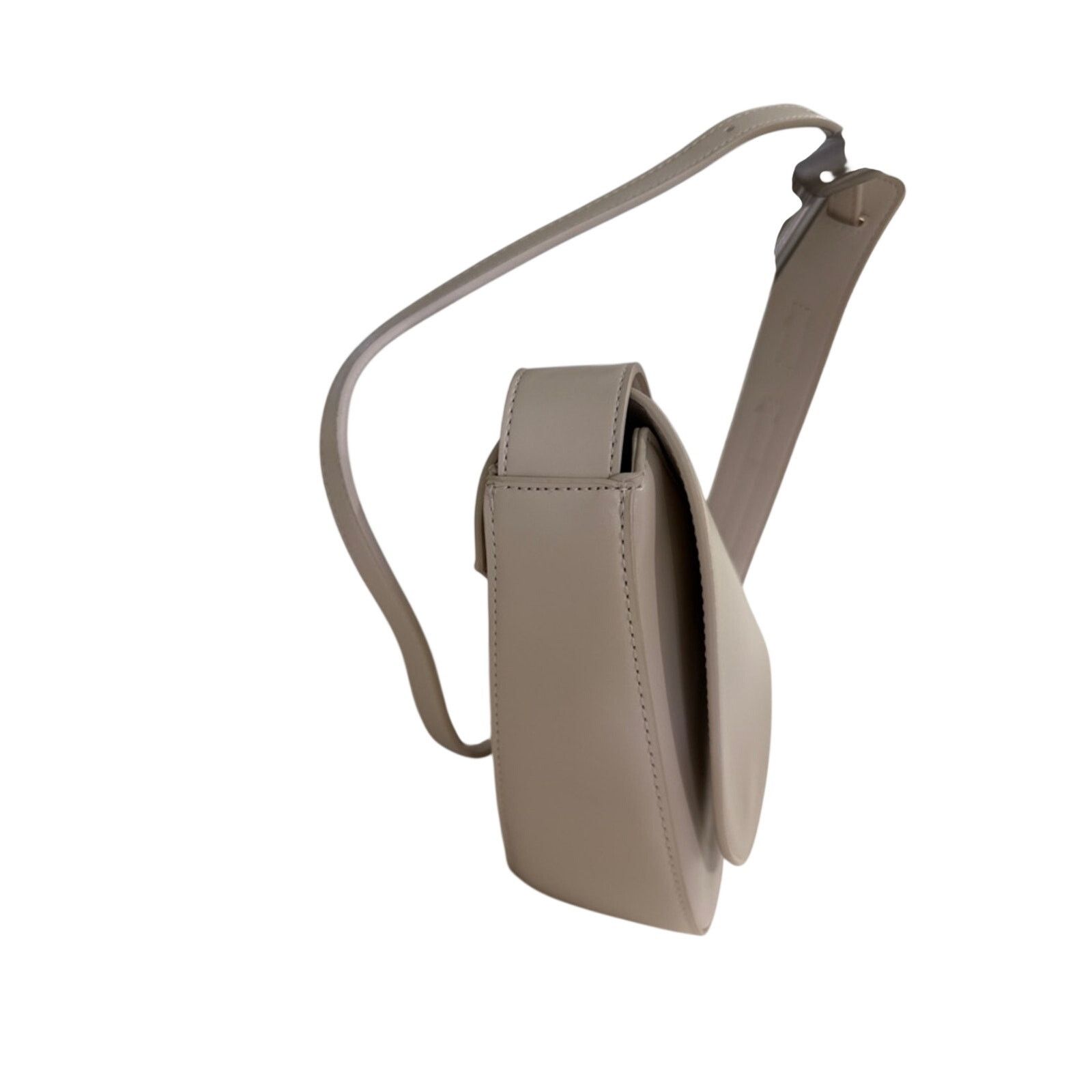Zara Zara Cream Asymmetric Bag Sculptural Half Moon Purse EUC Size ONE SIZE - 8 Thumbnail