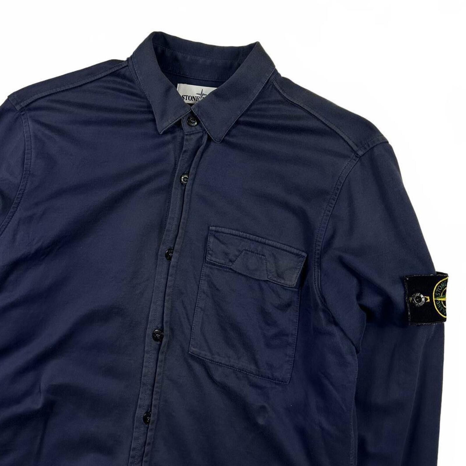 Stone Island Stone Island Button Up Long Sleeve Shirt Blue Medium Size US M / EU 48-50 / 2 - 2 Thumbnail