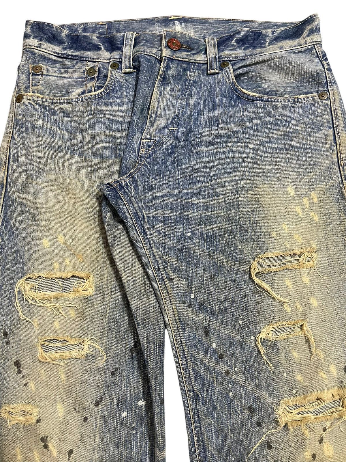 Edwin Vintage Japan Edwin 503 Mud Wash Paint Splatter Loose Jeans Size US 34 / EU 50 - 4 Thumbnail