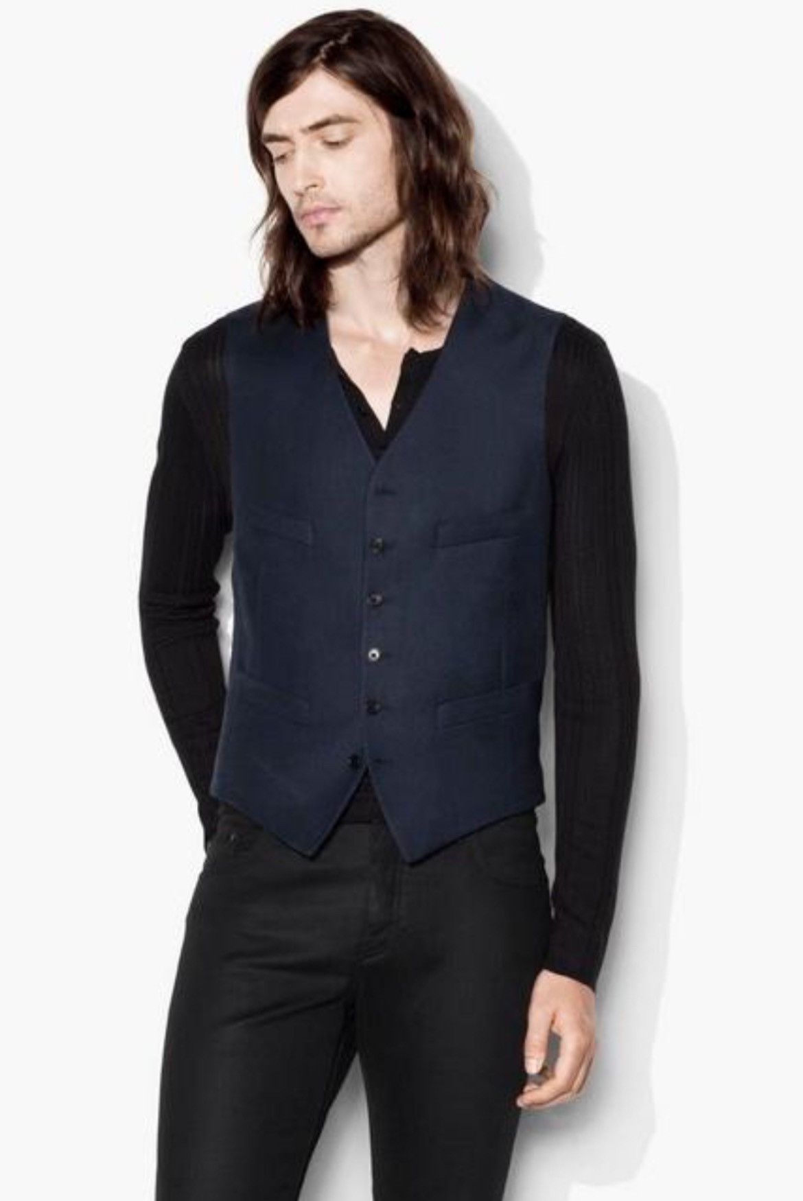 John Varvatos Indigo Jacquard suit. Size EU 48/EU50 Size 38R - 5 Thumbnail