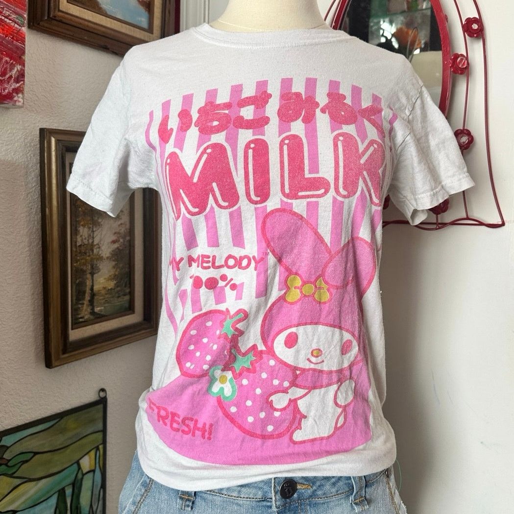 Other sanrio my melody pink white graphic short sleeve shirt Size S / US 4 / IT 40 - 2 Thumbnail