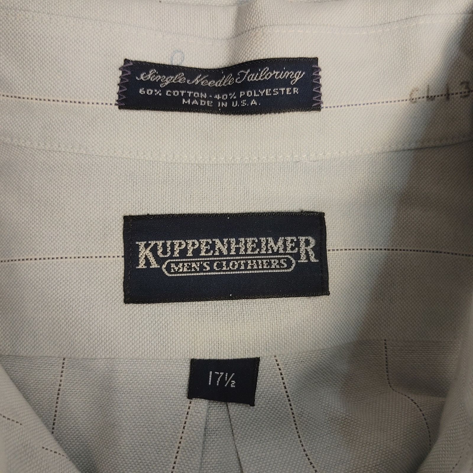 Other KuppenHeimer Men's 17.5 White Short Sleeve Buttn Down Shirt Size US L / EU 52-54 / 3 - 3 Thumbnail