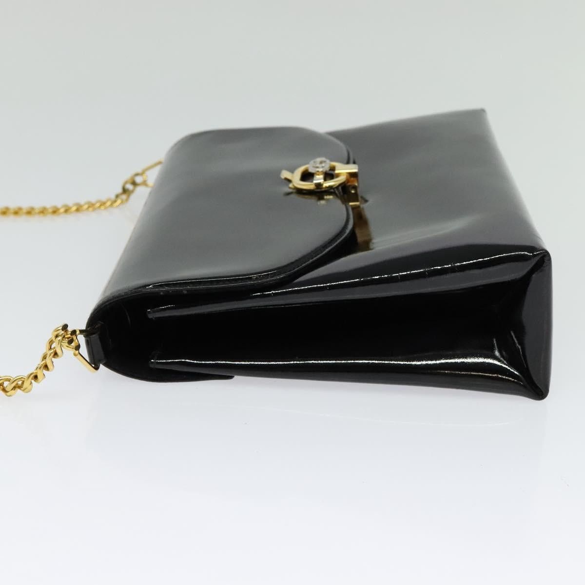 Gucci GUCCI Chain Shoulder Bag Patent Leather Black Gold Size ONE SIZE - 4 Thumbnail