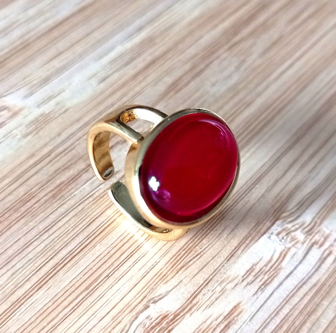 Designer × Vintage Stunning Shine Oval Garnet 925 Silver Gold Ring Unique Size ONE SIZE - 2 Thumbnail