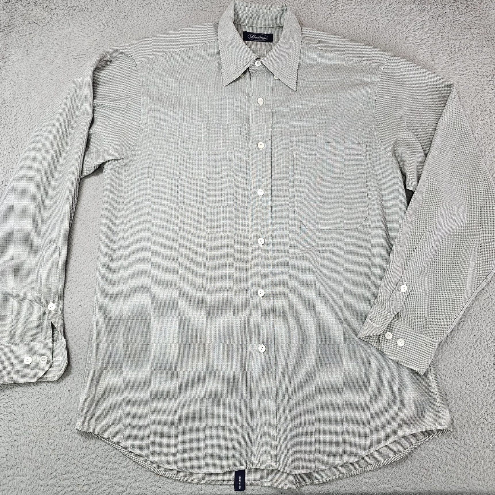 Vintage Stenströms Shirt Mens 39 Gray Micro Check Long Sleeve Button Front Cotton Dress Shirt XL Gray Check Mens 39 100% Cotton Shirts Mens XL Gray Check Size US XL / EU 56 / 4 - 2 Thumbnail