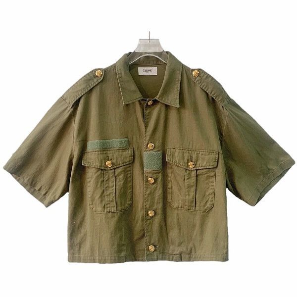 Celine Celine Military Short Sleeve Button Up Shirt Size 36 Size XS / US 0-2 / IT 36-38 - 1 Thumbnail