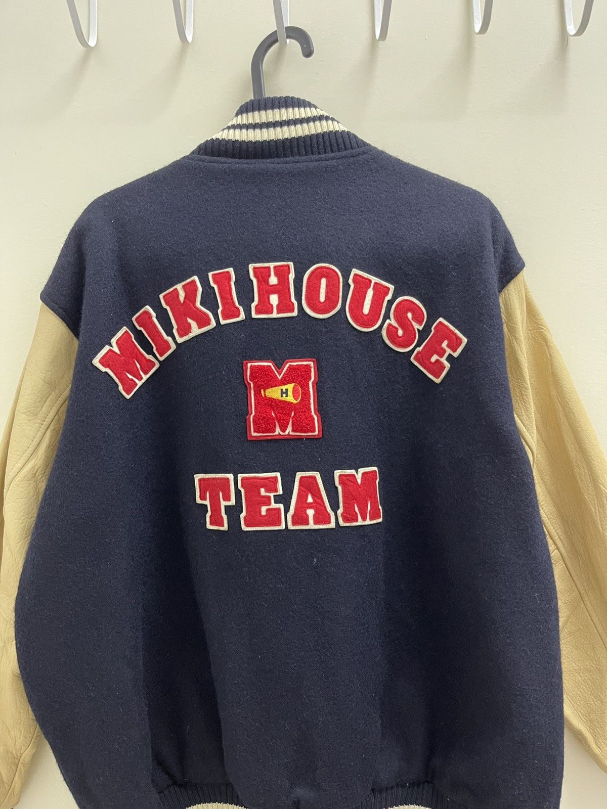 Vintage Vtg Miki House Wool Leather Varsity Jacket Size US M / EU 48-50 / 2 - 2 Thumbnail