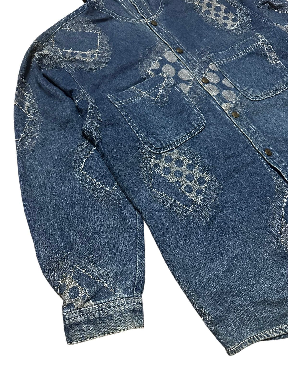 Japanese Brand × Vintage RARE ‼️ Denim Japan Ripped Handmade Long Shirts Hoodie Size US M / EU 48-50 / 2 - 3 Thumbnail