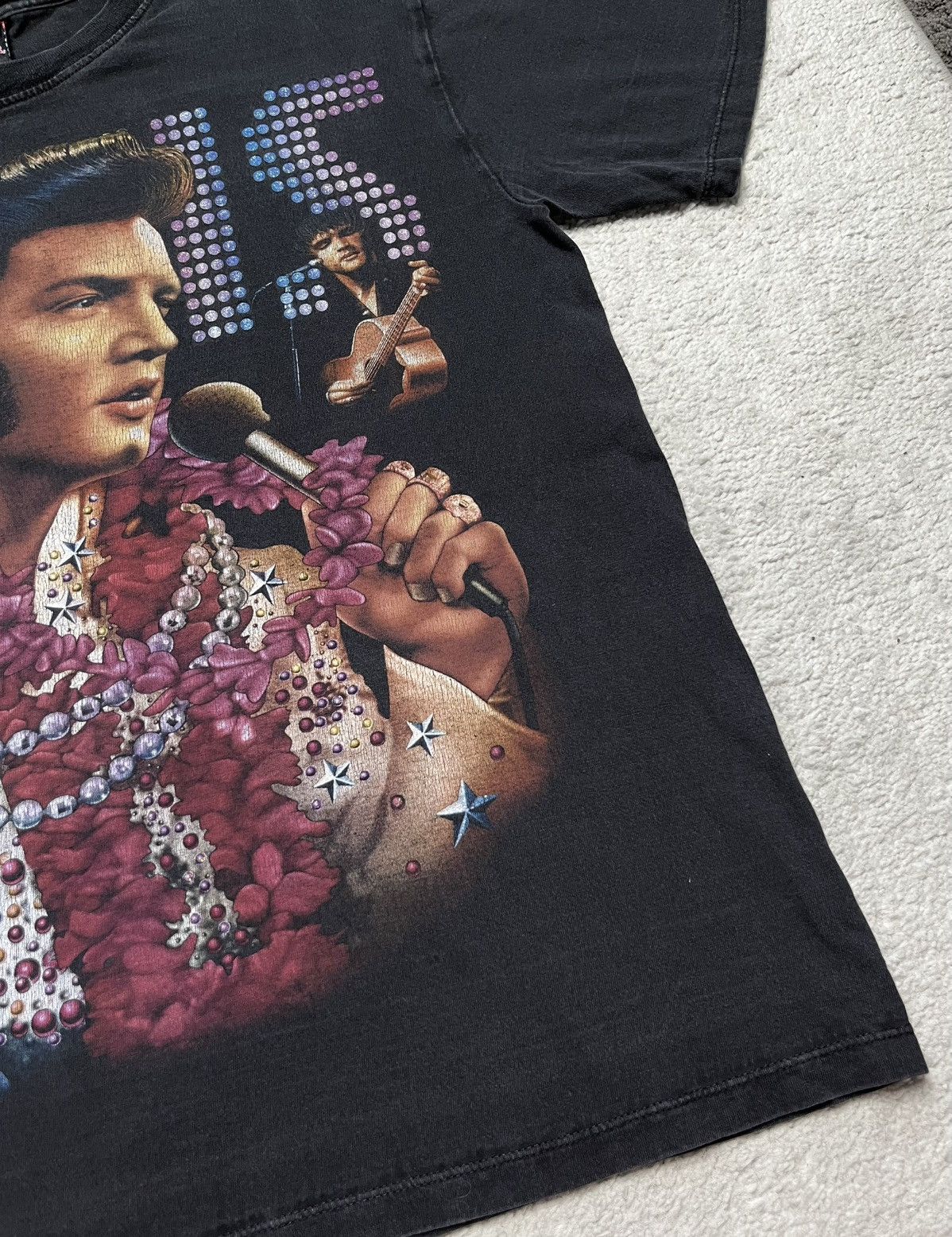 Vintage Vintage Black T-Shirt Tee Fullprint Elvis Presley Band Size US S / EU 44-46 / 1 - 4 Thumbnail