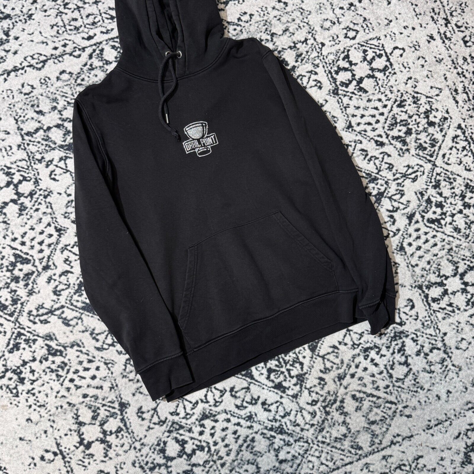 Vintage Vintage Grail Point Black Cotton Hoodie Size M Skull Y2K 90s Size US M / EU 48-50 / 2 - 3 Thumbnail