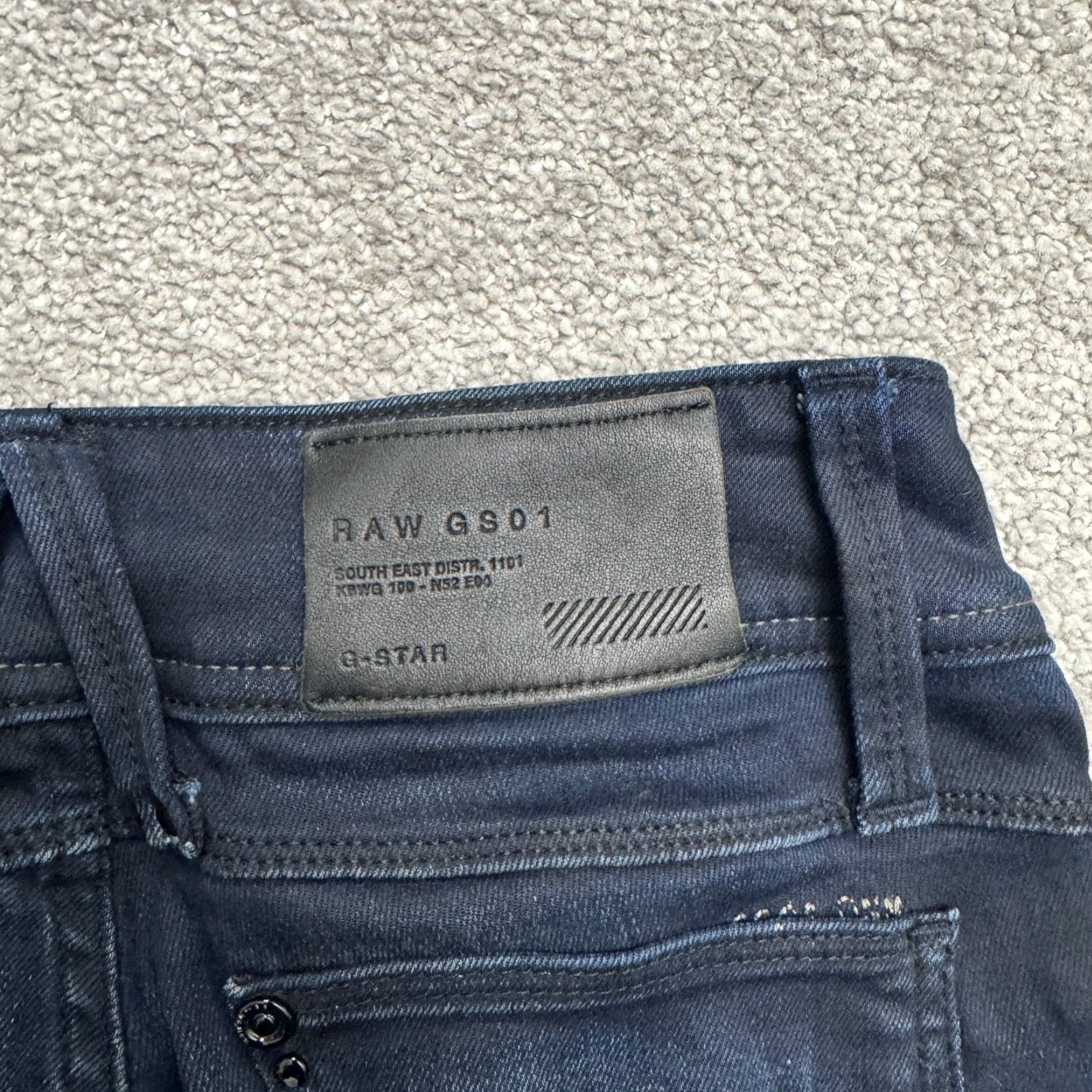 G-Star G-STAR RAW Lyn Skinny Jeans Womens 25x30 Denim Blue Dark Wash Mid Rise Stretch Slim Jeans Women 25 Inseam 31 Belt Loops Pockets Size 42" / US 20 - 5 Thumbnail