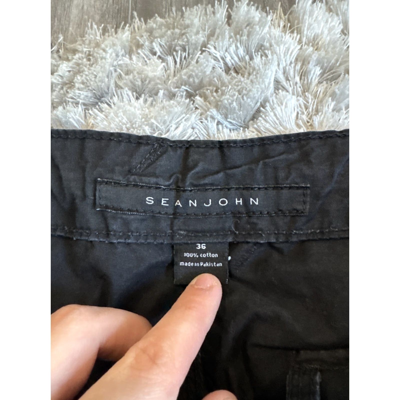 Sean John VINTAGE Sean John Cargo Shorts Men 36 Black Cropped 00’s Y2K Size US 36 / EU 52 - 6 Thumbnail