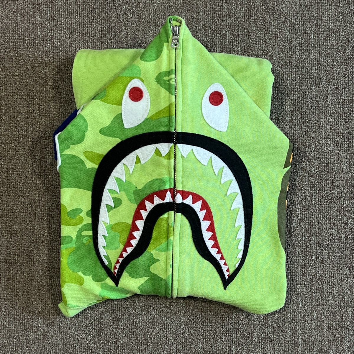 Bape Bape Light Green Shark Zip Up Hoodie | Grailed
