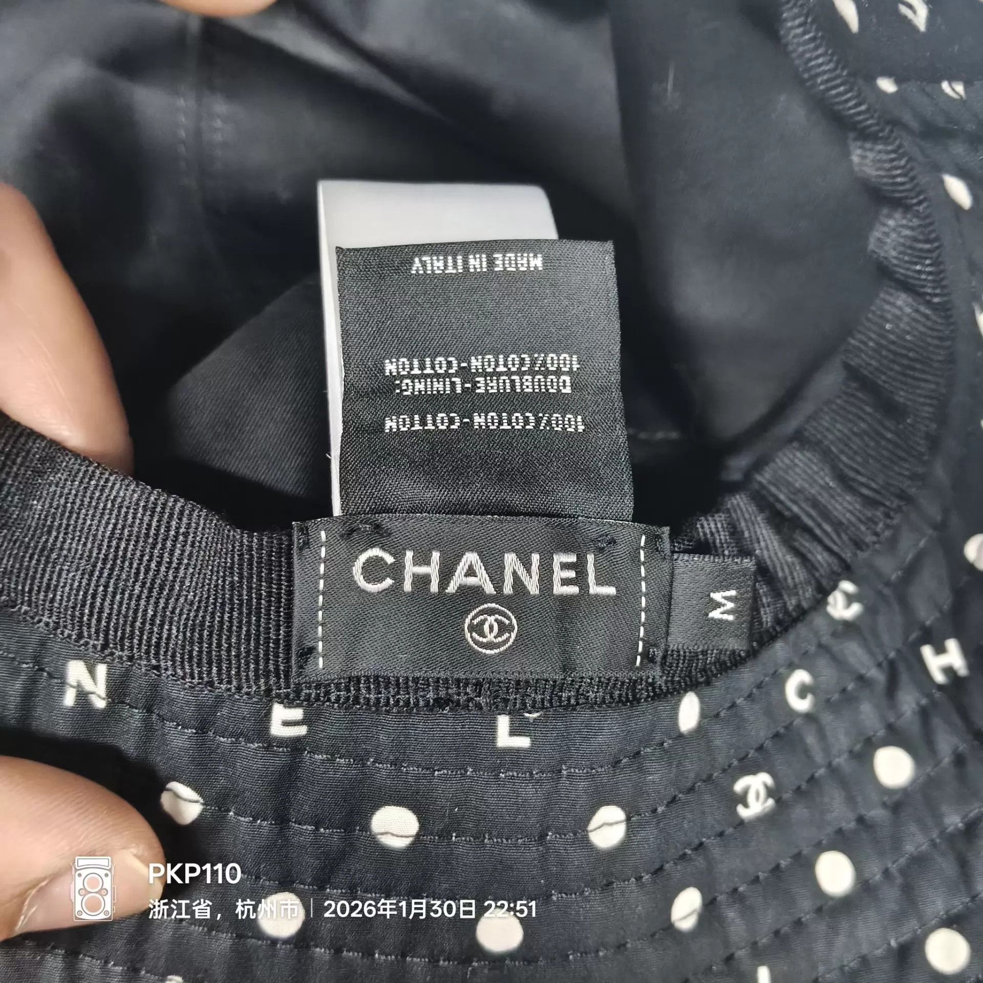 Chanel Chanel Embroidered Black & White Bucket Hat Size ONE SIZE - 3 Thumbnail