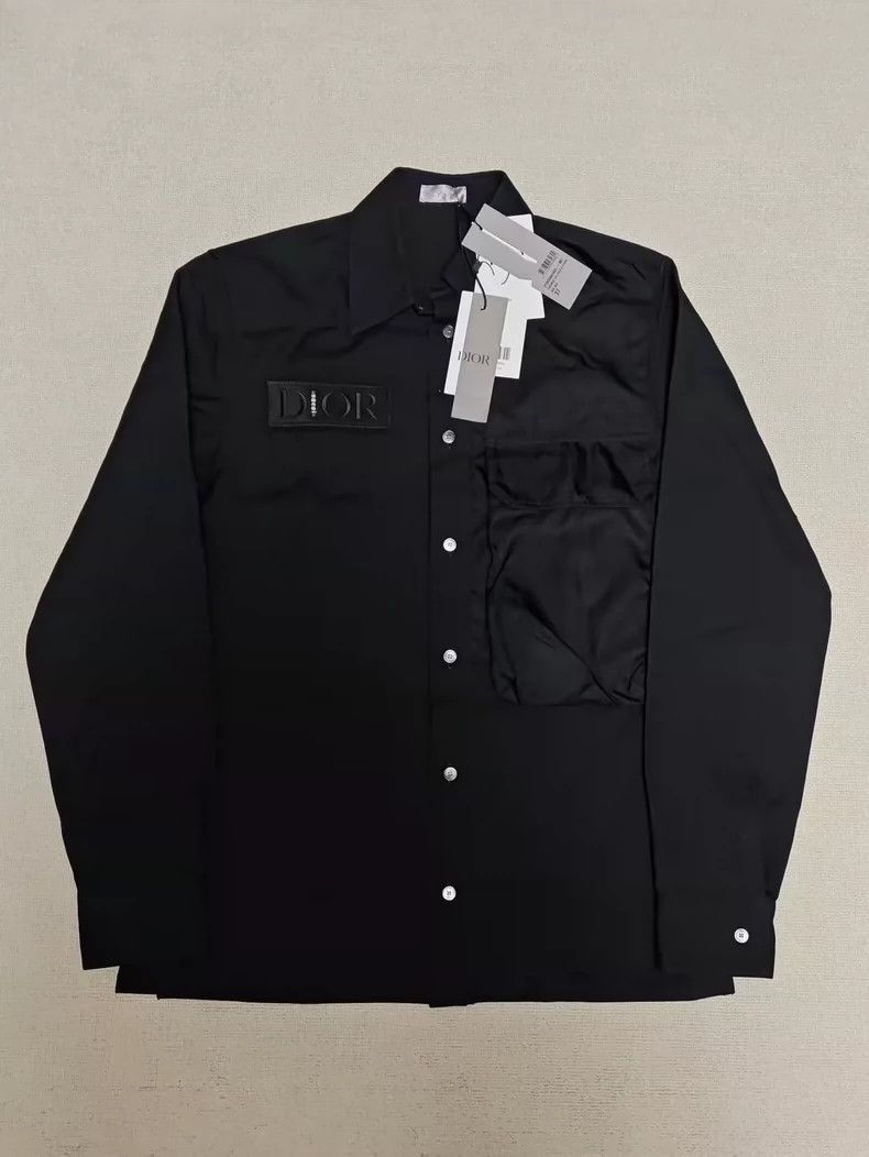 Dior DIOR size 37 Solid Long Sleeve Shirt with Patch Pocket shir Size US M / EU 48-50 / 2 - 1 Thumbnail