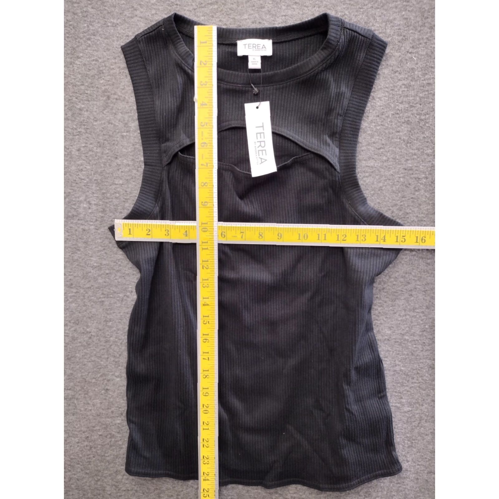 Vintage TEREA Women's Black Cutout Sleeveless Ribbed Tank XL Size XL / US 12-14 / IT 48-50 - 4 Thumbnail