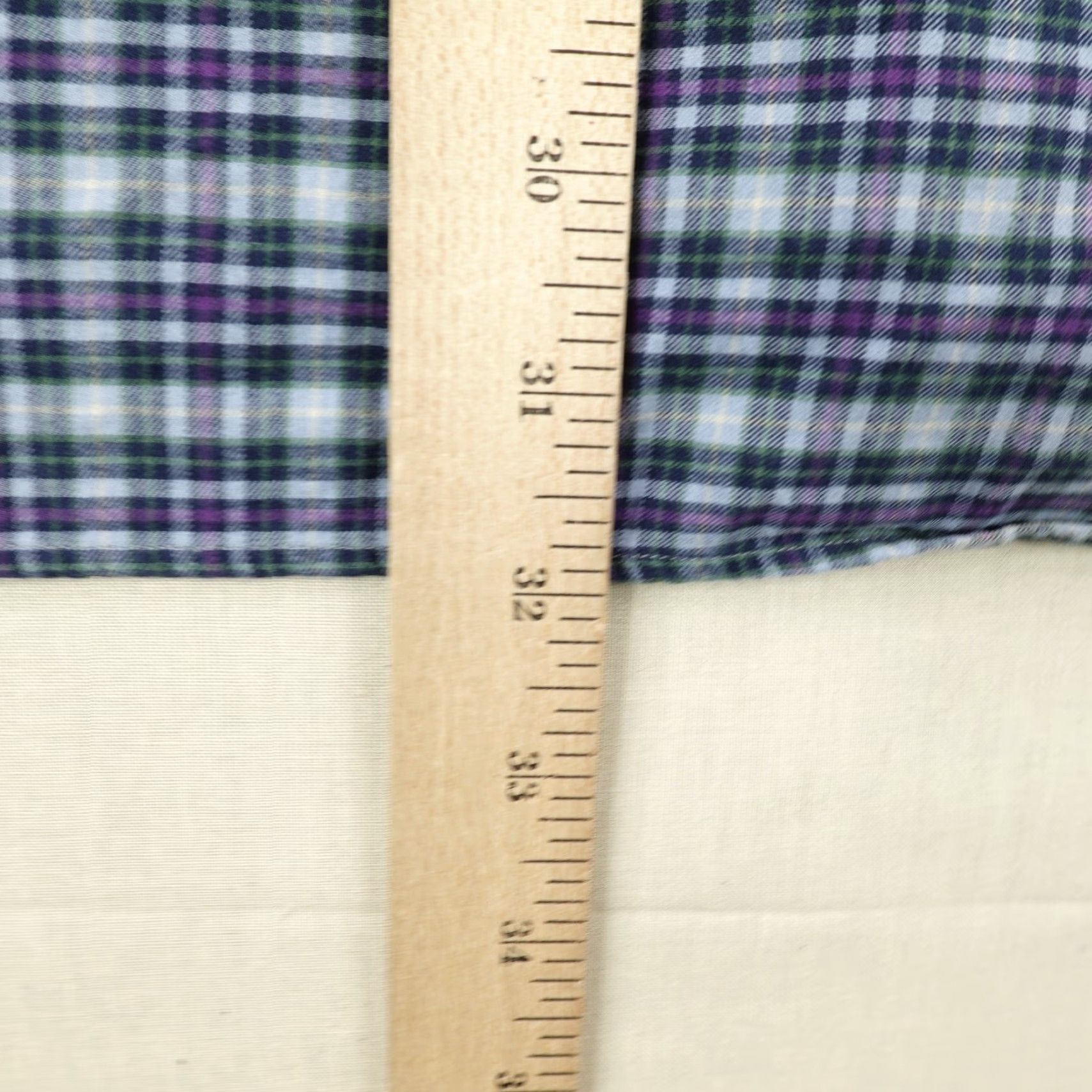 Ralph Lauren VINTAGE Ralph Lauren Shirt Mens XL Blue Green Plaid Button Up Flannel Purple Pony Logo Size US XL / EU 56 / 4 - 7 Thumbnail