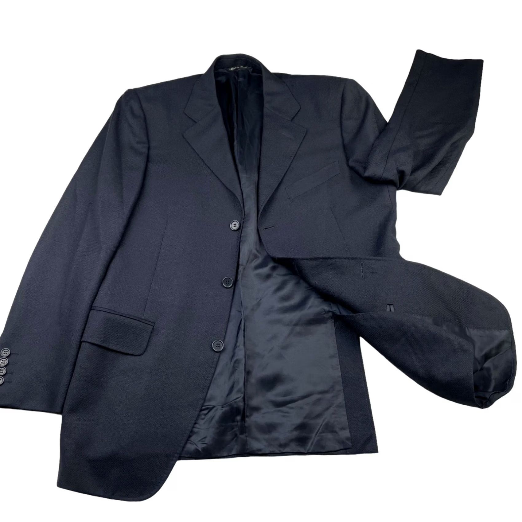 Canali Canali Men's Blazer Blue 3-Button Knit Wool 100% Italy 38R US 48 EU Size 38R - 3 Thumbnail