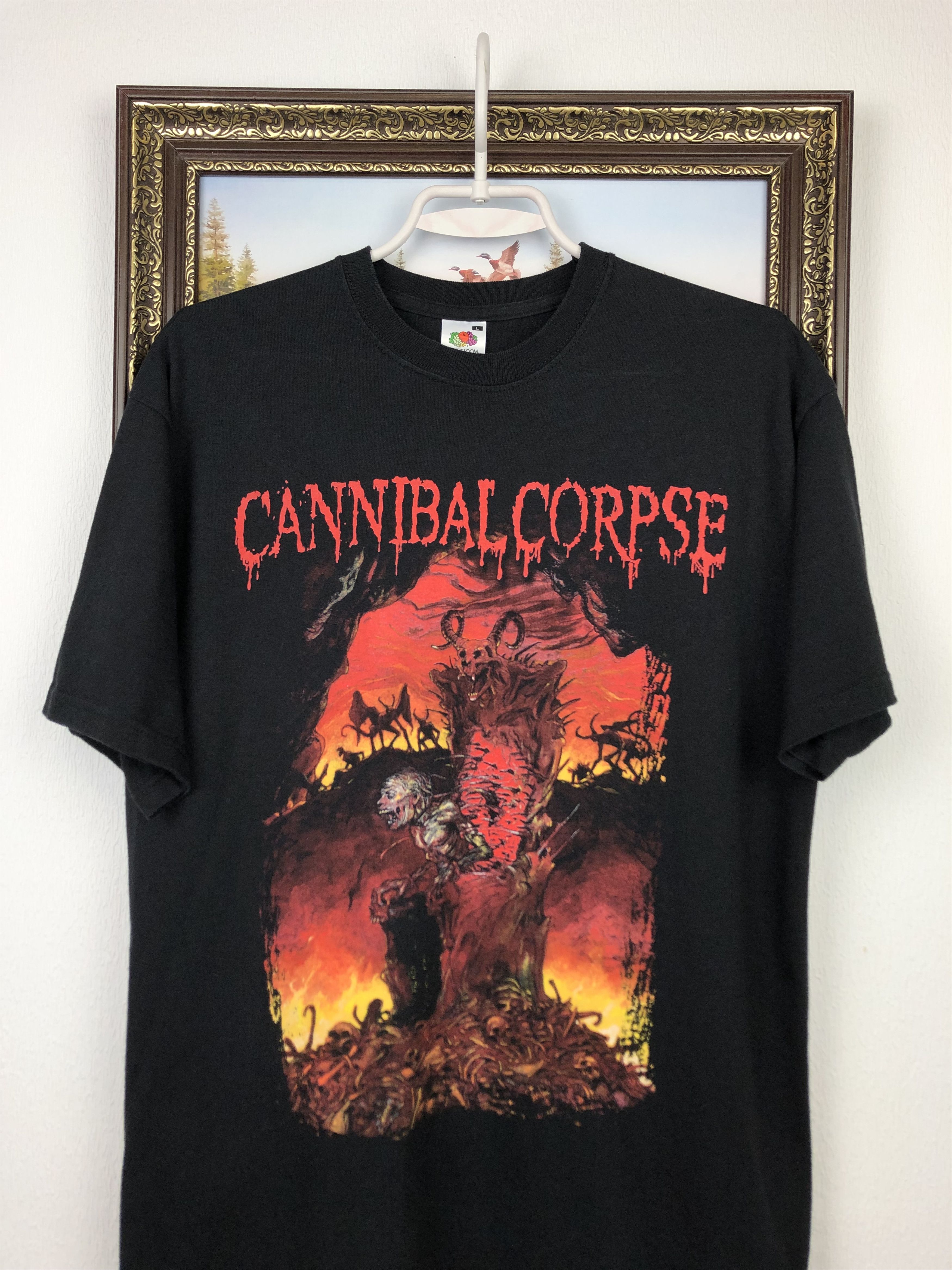 Band Tees Vintage Cannibal Corpse Over Print Band Shirt Tee Tormet Size US M / EU 48-50 / 2 - 2 Thumbnail