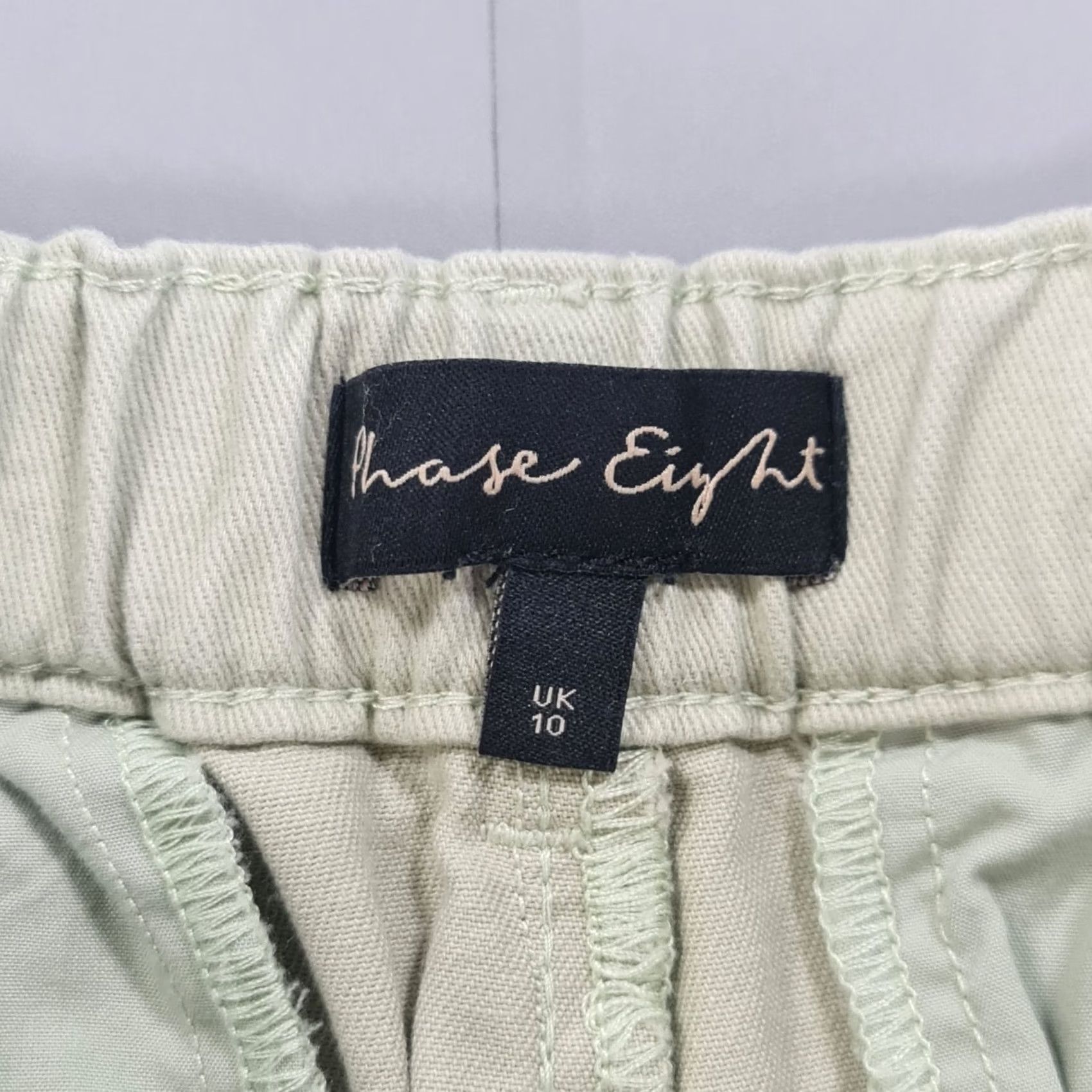 Vintage Phase Eight Womens Jeans Green 10 UK Capri Elastic Waist Jeans Women 5-Pocket Denim High Rise Cropped 24in inseam Regular" Size 32" / US 10 / IT 46 - 4 Thumbnail