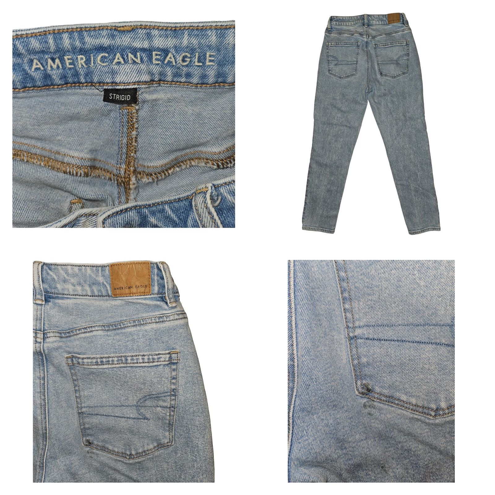 American Eagle Outfitters VINTAGE American Eagle Mom Jeans Women's 2 Denim Tapered Stone Wash Casual Preppy Size 26" / US 2 / IT 38 - 8 Thumbnail